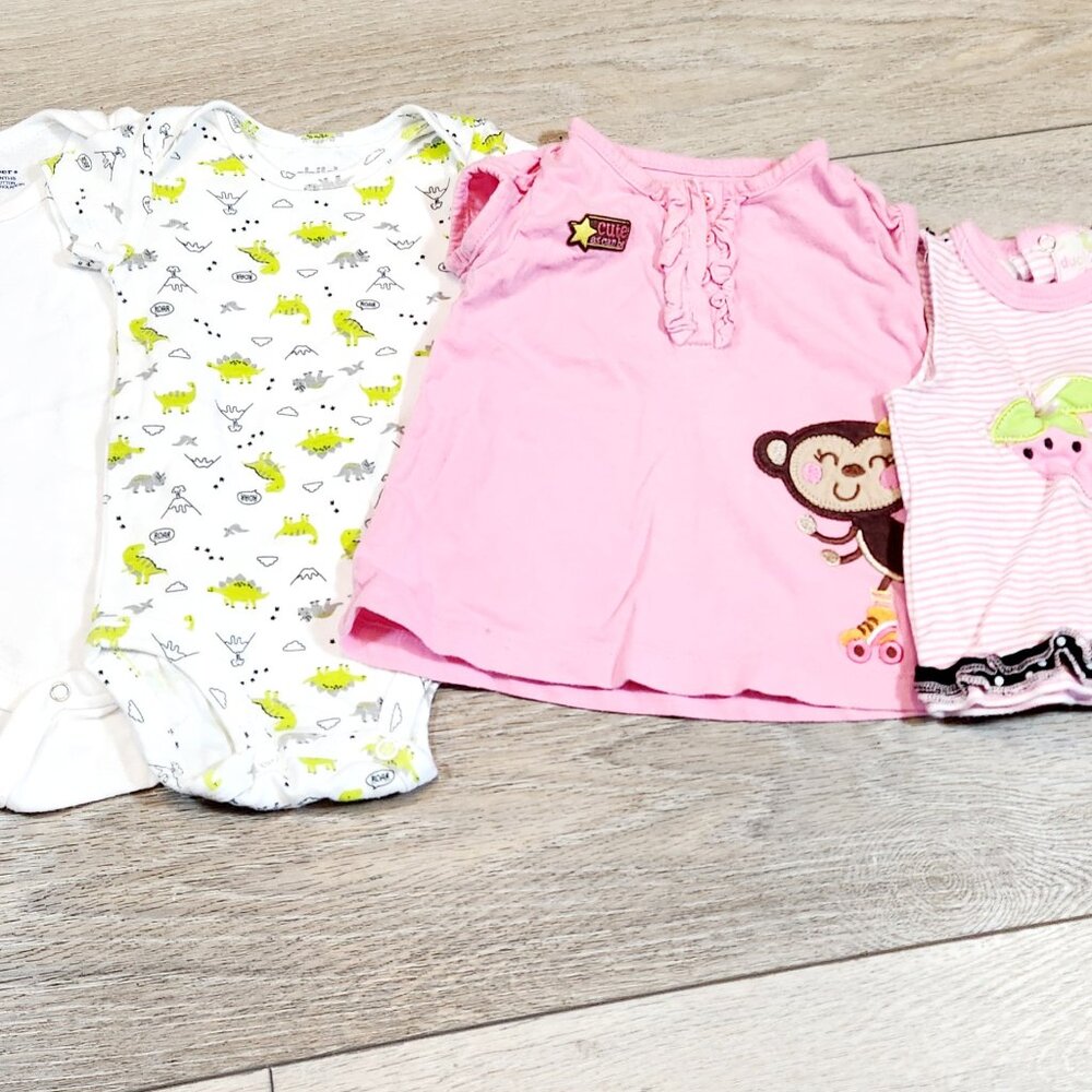 Girls 0-3 Month Short Sleeve Onesie Lot